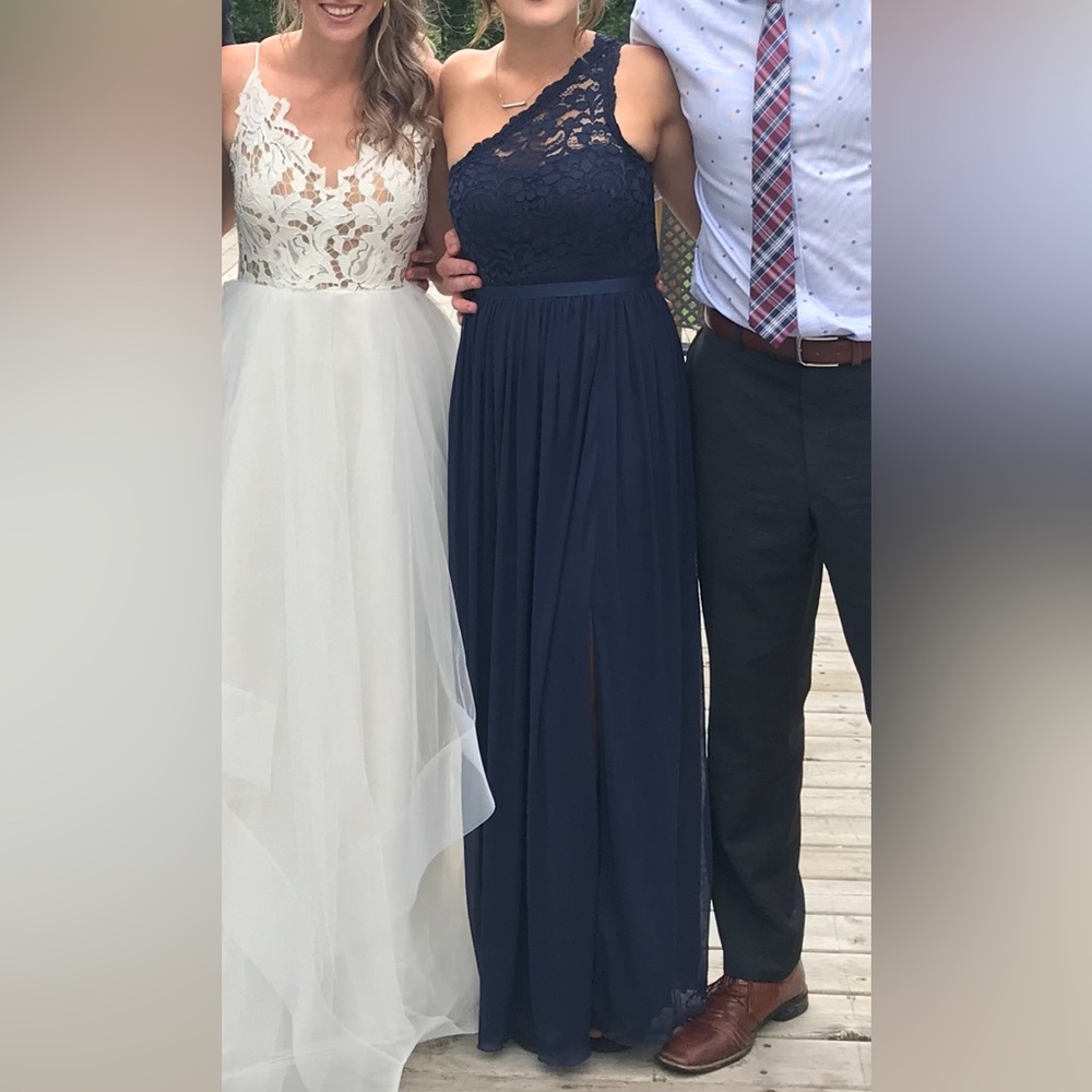 Navy maxi bridesmaid dress